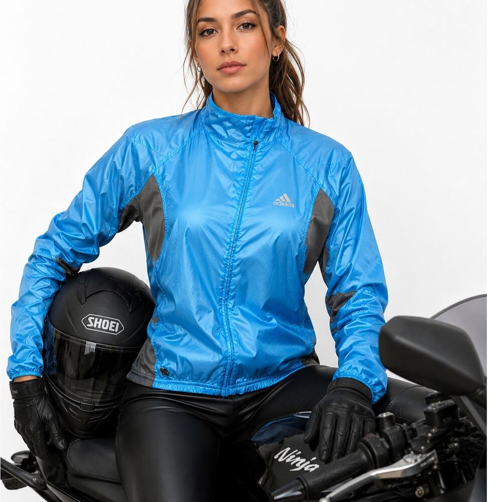 Adidas Climaproof Formotion Cycling Running Windbreaker Jacket Full zip L Blue